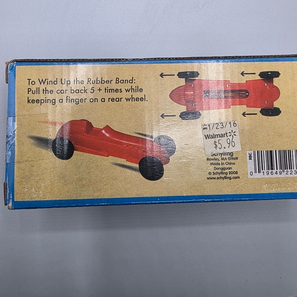 RUBBER BAND RACE CAR  Wheel Sprint Indy Racer Plastic Wind-Up Toy Schylling - Picture 7 of 13